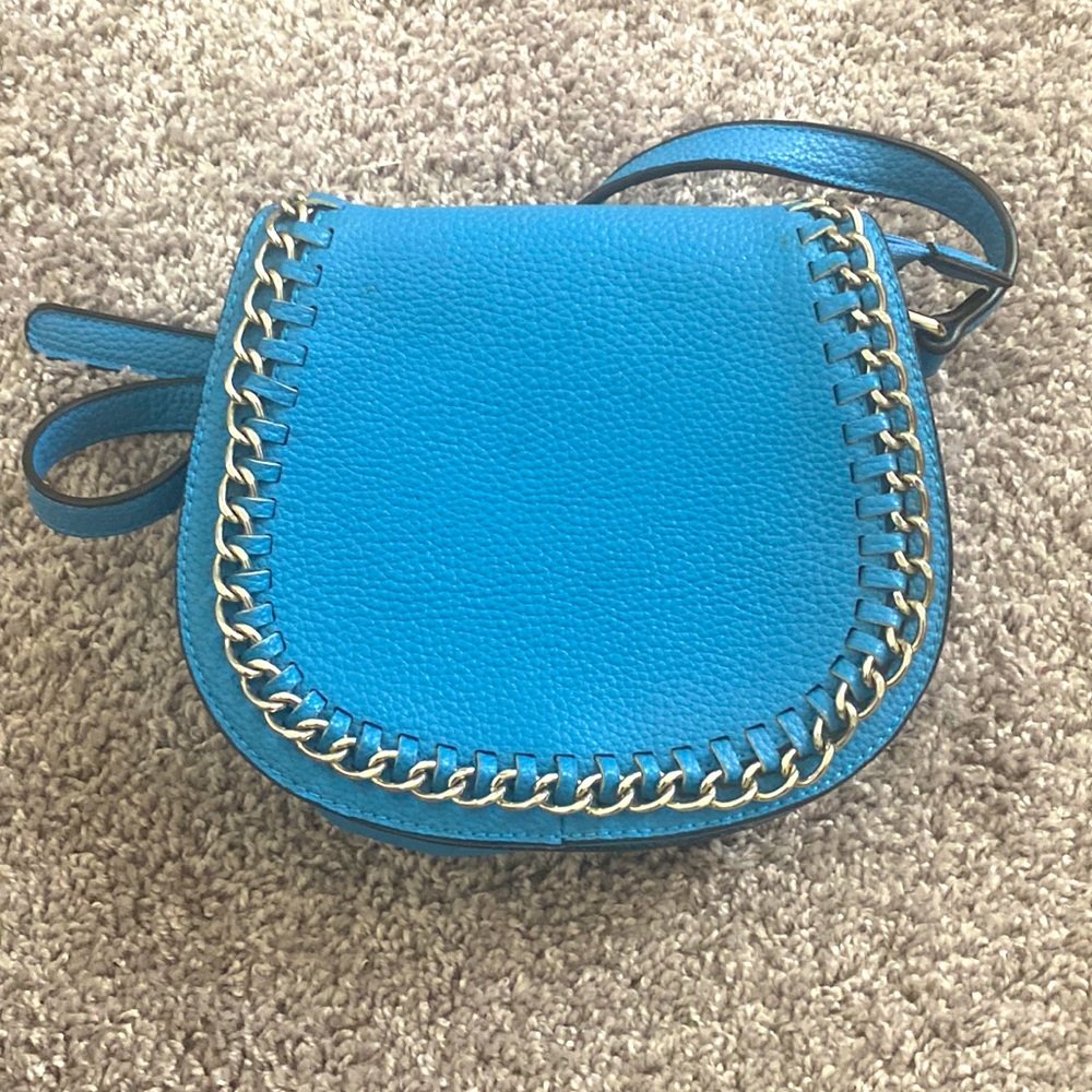 Blue black rivet purse